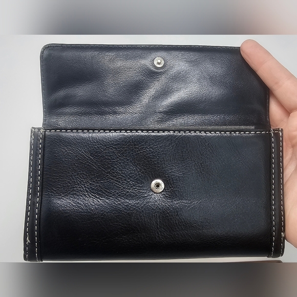 Michael Kors Rare Style Fulton Flap Black Continental Leather Bifold Wallet NWT - Picture 5 of 16